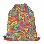 Rainbow Rave Print Drawstring Bag