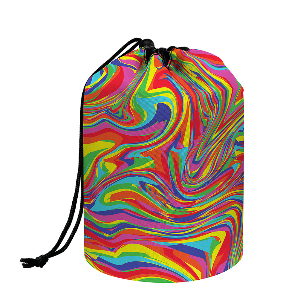 Rainbow Rave Print Drawstring Makeup Bag