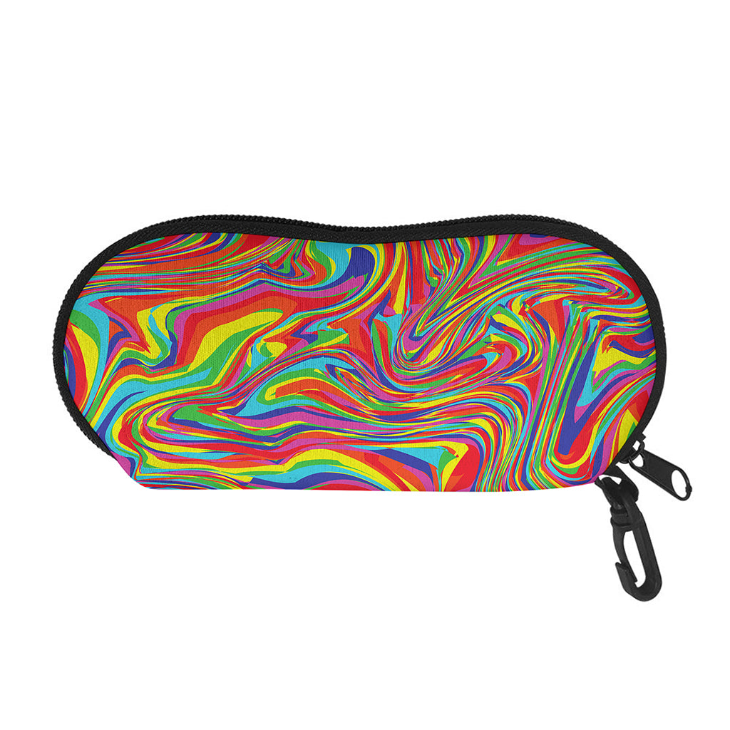 Rainbow Rave Print Glasses Case