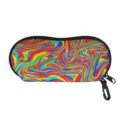 Rainbow Rave Print Glasses Case
