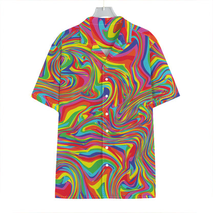 Rainbow Rave Print Hawaiian Shirt
