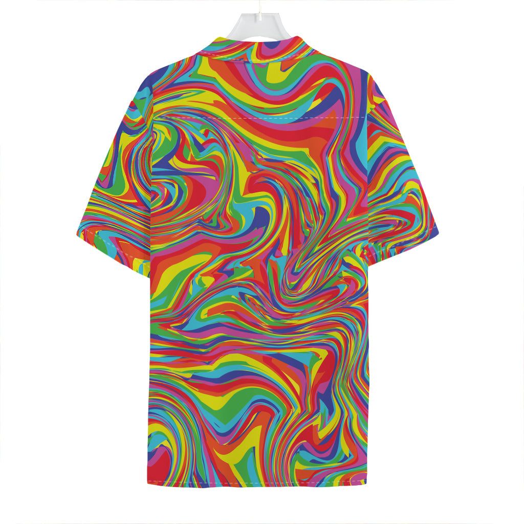 Rainbow Rave Print Hawaiian Shirt