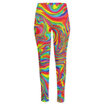 Rainbow Rave Print High-Waisted Pocket Leggings