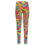 Rainbow Rave Print High-Waisted Pocket Leggings