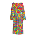 Rainbow Rave Print Hooded Bathrobe