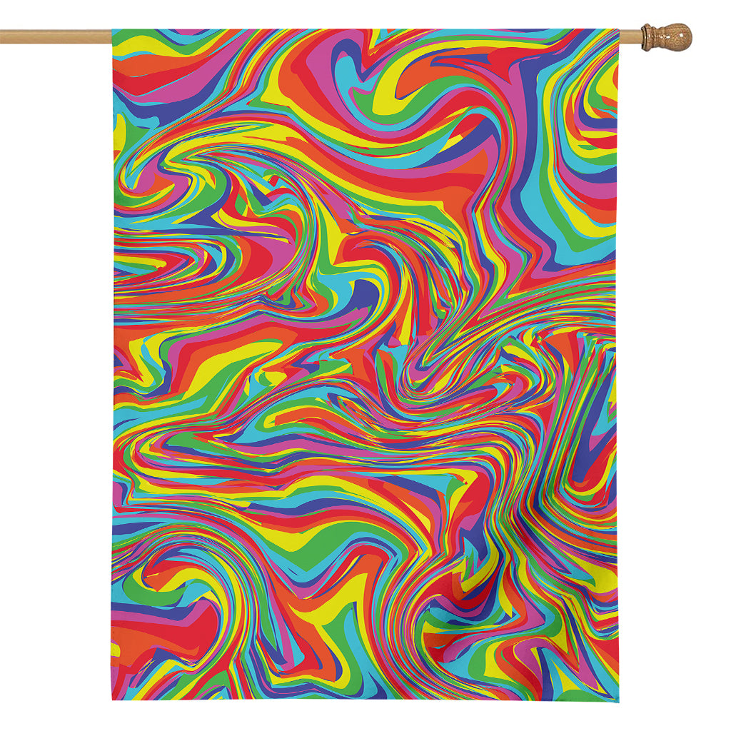 Rainbow Rave Print House Flag