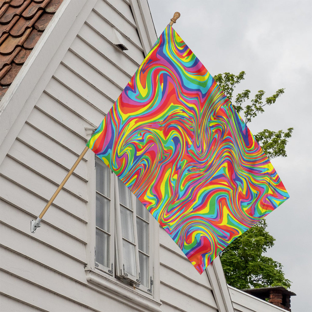 Rainbow Rave Print House Flag