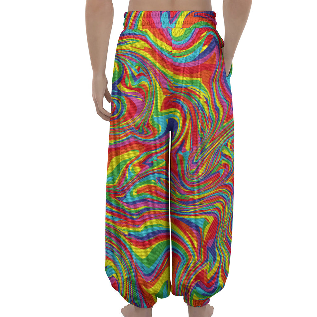 Rainbow Rave Print Lantern Pants