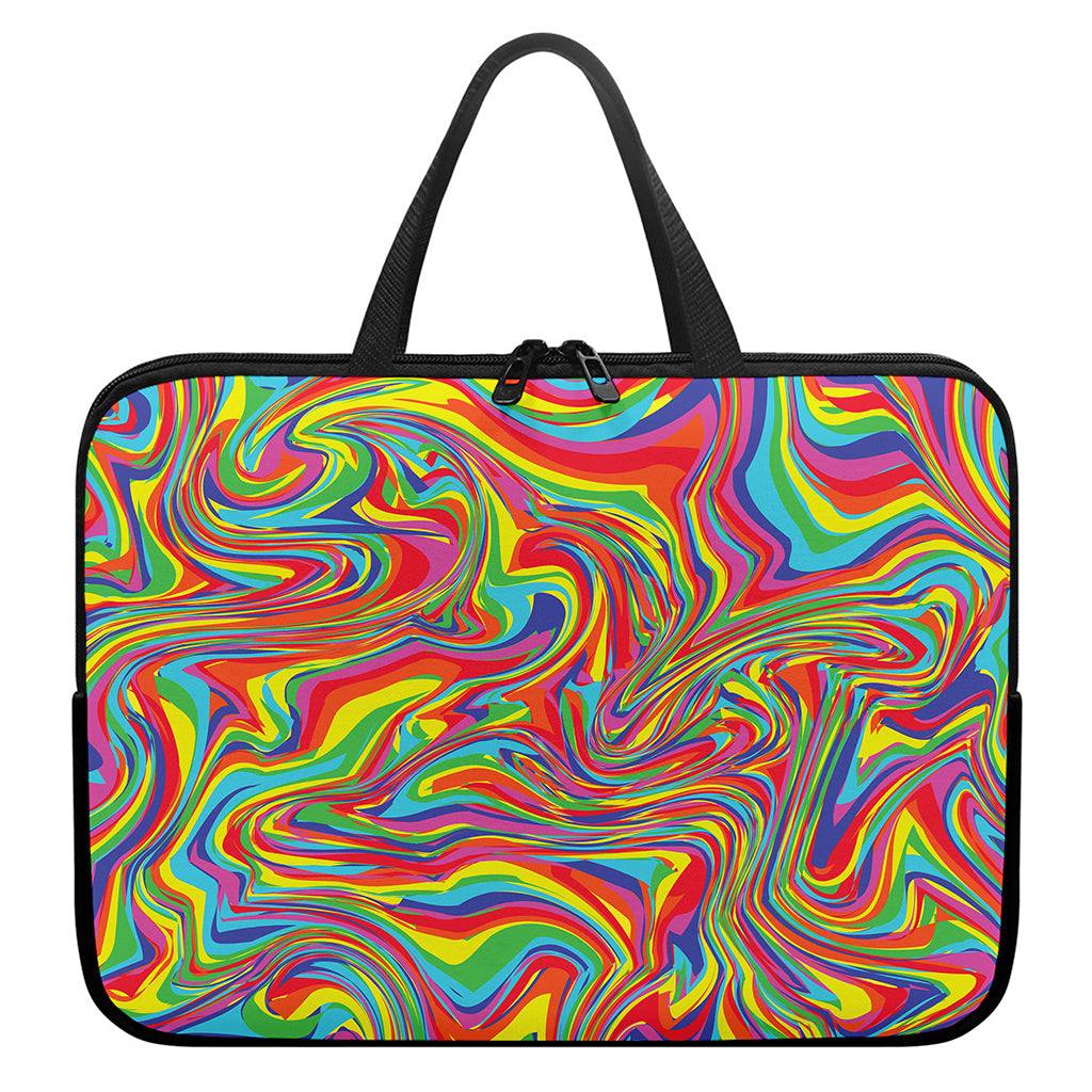 Rainbow Rave Print Laptop Sleeve With Handle