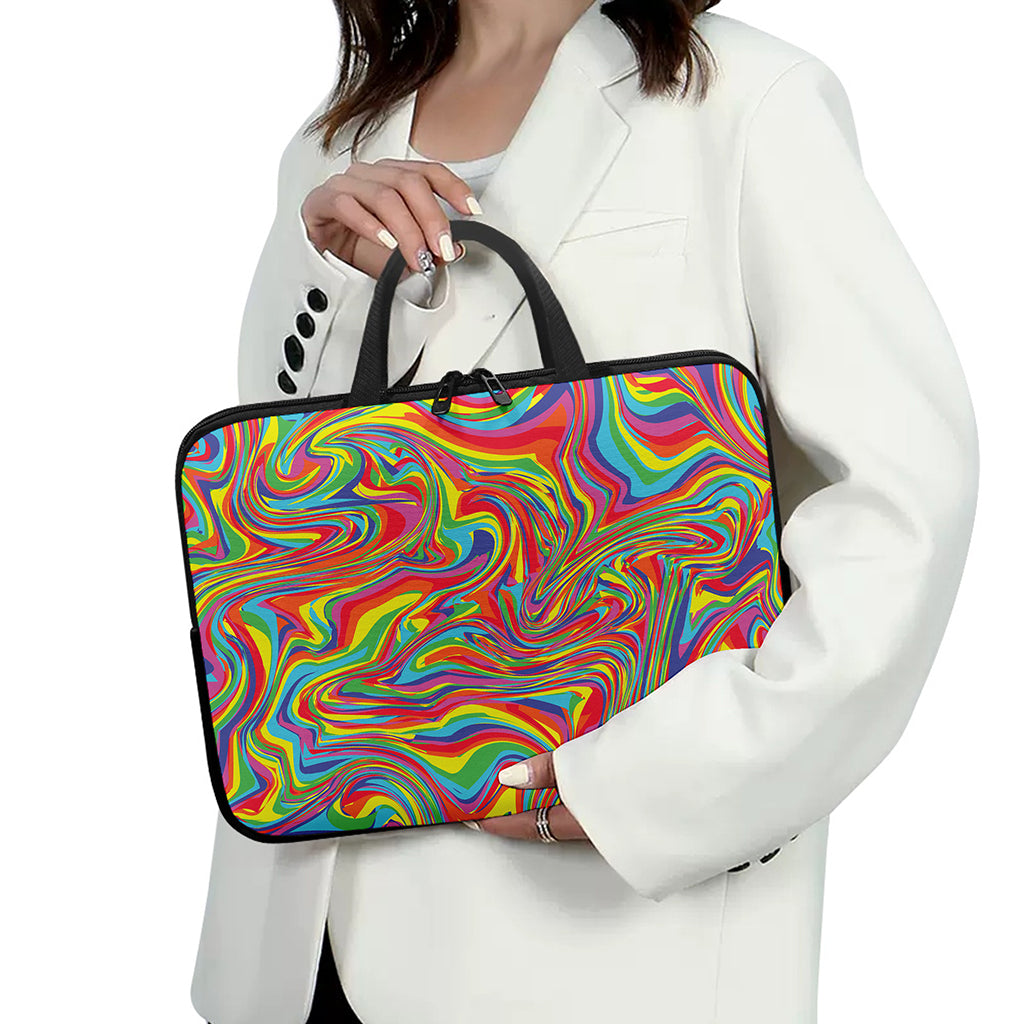 Rainbow Rave Print Laptop Sleeve With Handle
