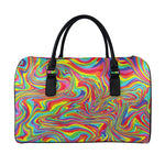 Rainbow Rave Print Leather Duffle Bag