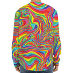 Rainbow Rave Print Long Sleeve Baseball Jersey