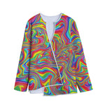 Rainbow Rave Print Long Sleeve Short Coat