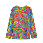 Rainbow Rave Print Long Sleeve Short Coat