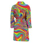 Rainbow Rave Print Men's Bathrobe