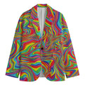 Rainbow Rave Print Men's Blazer