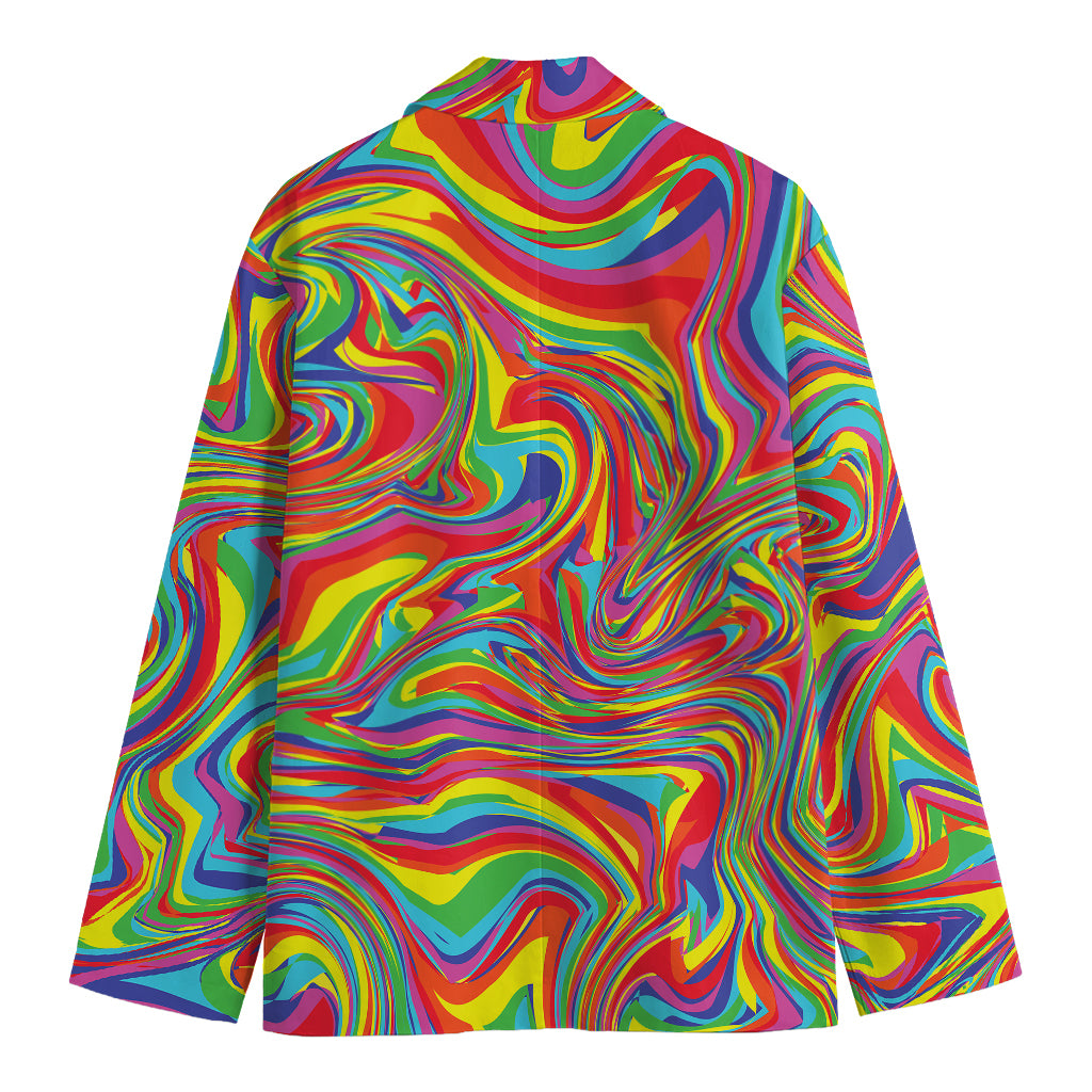 Rainbow Rave Print Men's Blazer
