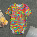 Rainbow Rave Print Men's Bodysuit
