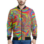 Rainbow Rave Print Men's Bomber Jacket
