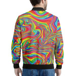 Rainbow Rave Print Men's Bomber Jacket