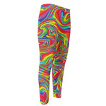 Rainbow Rave Print Men's Compression Pants