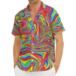 Rainbow Rave Print Men's Deep V-Neck Shirt