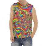 Rainbow Rave Print Men's Fitness Tank Top