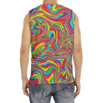 Rainbow Rave Print Men's Fitness Tank Top