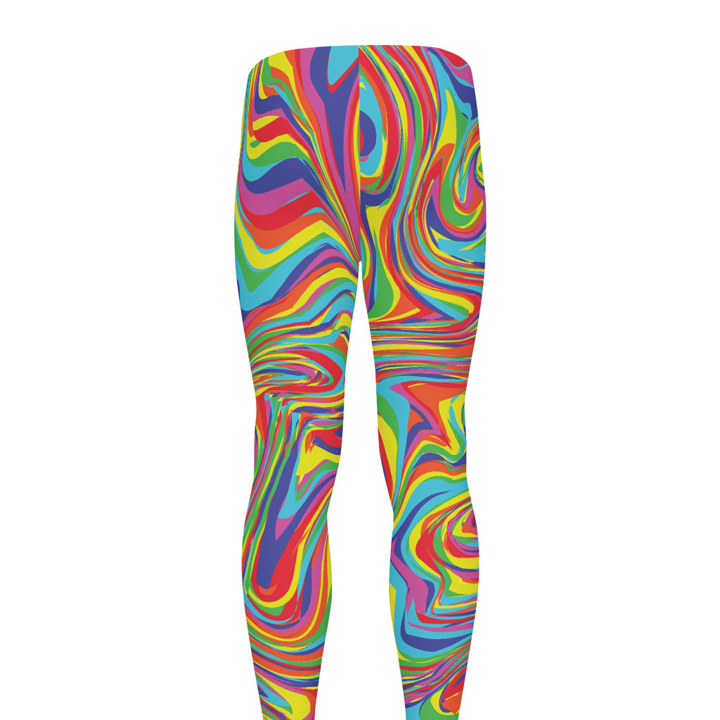 Rainbow Rave Print Men's leggings