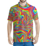 Rainbow Rave Print Men's Polo Shirt
