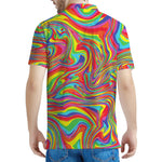Rainbow Rave Print Men's Polo Shirt