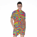 Rainbow Rave Print Men's Romper
