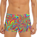 Rainbow Rave Print Men's Short Boxer Briefs