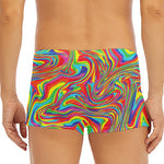 Rainbow Rave Print Men's Short Boxer Briefs
