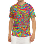 Rainbow Rave Print Men's Short Sleeve Rash Guard