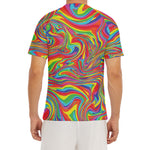 Rainbow Rave Print Men's Short Sleeve Rash Guard