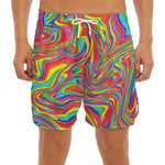 Rainbow Rave Print Men's Split Running Shorts