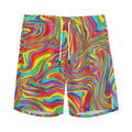 Rainbow Rave Print Men's Athletic Shorts