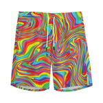 Rainbow Rave Print Men's Sports Shorts
