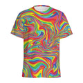 Rainbow Rave Print Men's Athletic T-Shirt