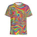 Rainbow Rave Print Men's Sports T-Shirt