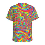 Rainbow Rave Print Men's Sports T-Shirt