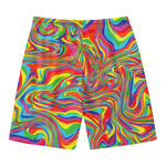 Rainbow Rave Print Men's Swim Trunks