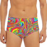 Rainbow Rave Print Men's Triangle Swim Briefs