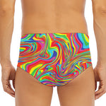 Rainbow Rave Print Men's Triangle Swim Briefs