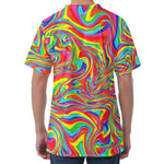 Rainbow Rave Print Men's Velvet T-Shirt