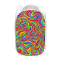 Rainbow Rave Print Mesh Laundry Hamper
