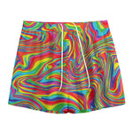 Rainbow Rave Print Mesh Shorts