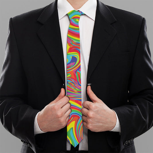 Rainbow Rave Print Necktie