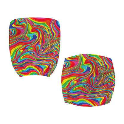 Rainbow Rave Print Office Chair Cover